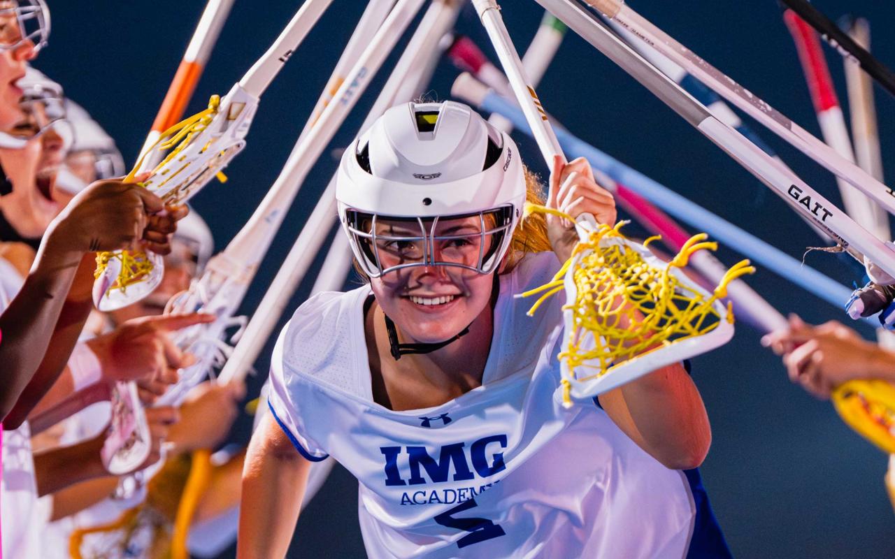 Girls Lacrosse Student Athlete Running 